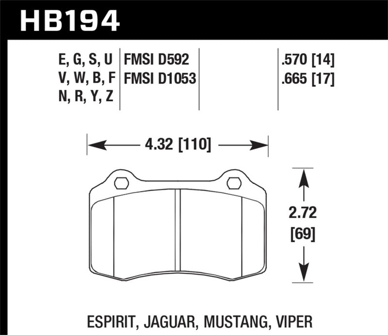 Hawk Performance HB194F.570 HPS Performance Street Brake Pads