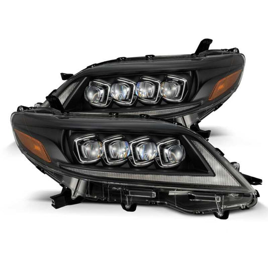 AlphaRex 880768 2011+ Toyota Sienna NOVA LED Projector Headlights Plank Style Black w/Activation Light/Sequential Signal/DRL