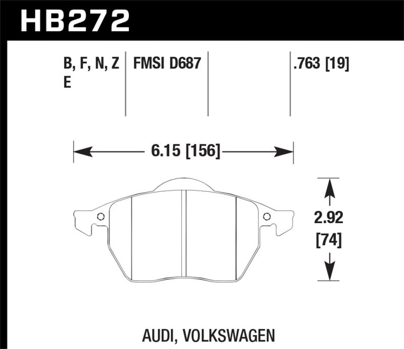 Hawk Performance HB272N.763 HP Plus Crossover Street/Motorsport Brake Pads