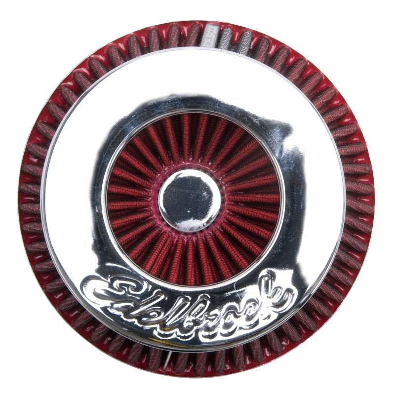 Edelbrock 43691 Air Filter Pro-Flo Series Conical 10 in Tall Red/Chrome