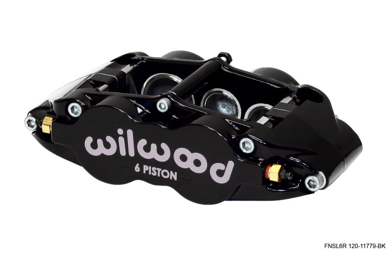 Wilwood Caliper-Narrow Superlite 6R-LH - Black 1.62/1.12/1.12in Pistons 1.25in Disc - #120-11779-BK