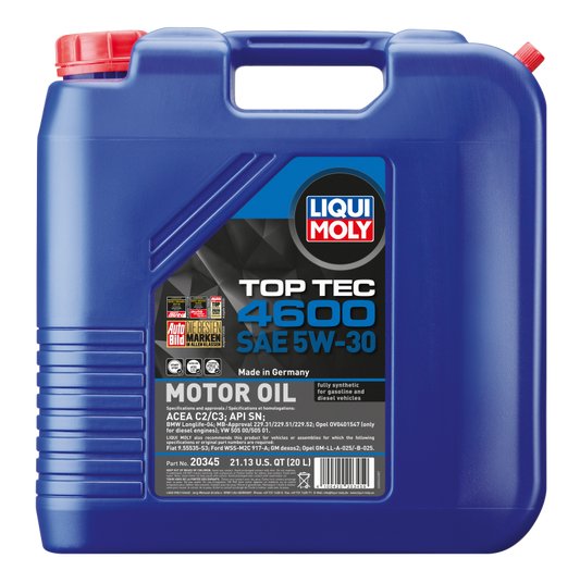 LIQUI MOLY 20L Top Tec 4600 Motor Oil SAE 5W-30 (20345)
