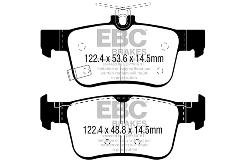 EBC 2016+ Honda Civic Coupe 1.5L Turbo Ultimax2 Rear Brake Pads UD1878