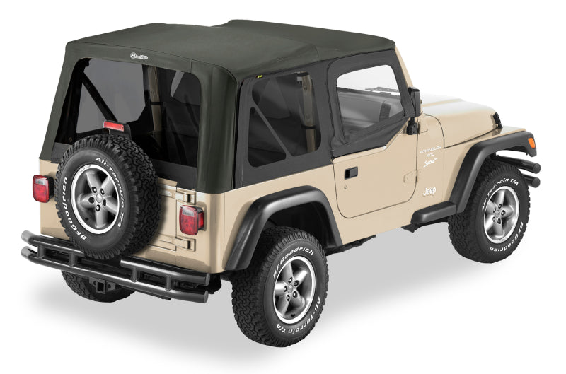 Bestop 97-02 Jeep Wrangler TJ Replace A-Top (Blk Sailcloth Tinted Windows Upper Door Skins )