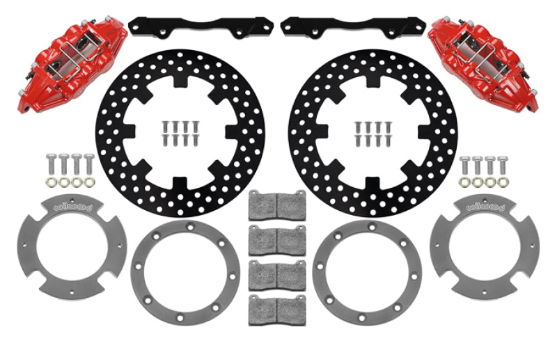 Wilwood 17-21 Can-Am X3RS Red 6-Piston Rear Kit 11.25in - Drilled Rotors - #140-16629-DR