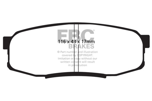 EBC 08+ Lexus LX570 5.7 Greenstuff Rear Brake Pads DP61816