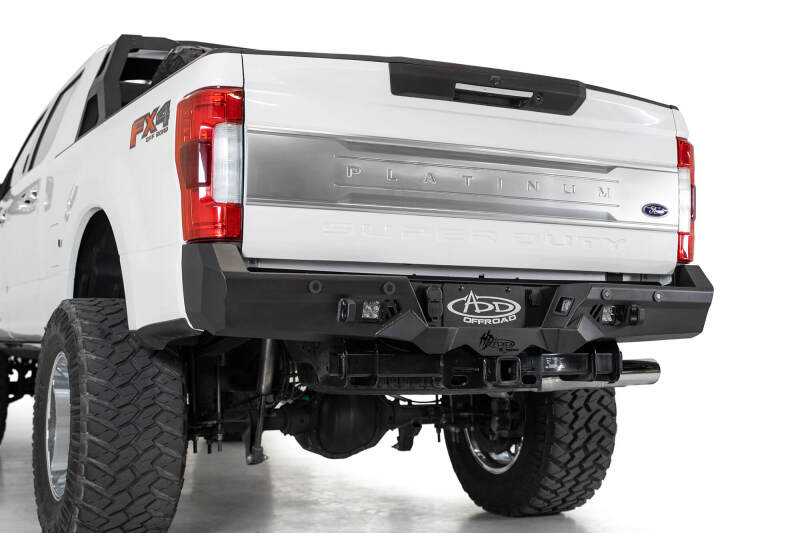 Addictive Desert Designs for 17-20 Ford Super Duty Bomber HD Rear Bumper w/ Mounts Cube Lights