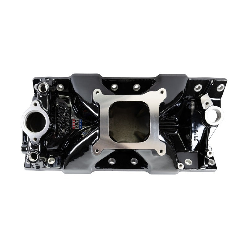 Edelbrock 2975-BP Chevrolet Small Block Victor Jr. 23 Degree Black Plasma Intake Manifold