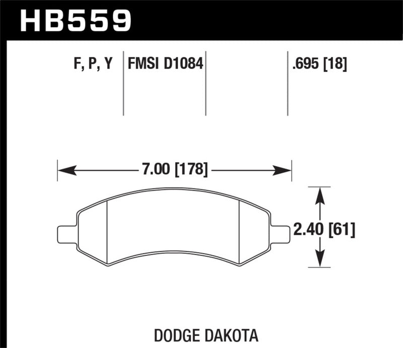 Hawk Performance HB559Y.695 LTS Light Truck and SUV Street Brake Pads
