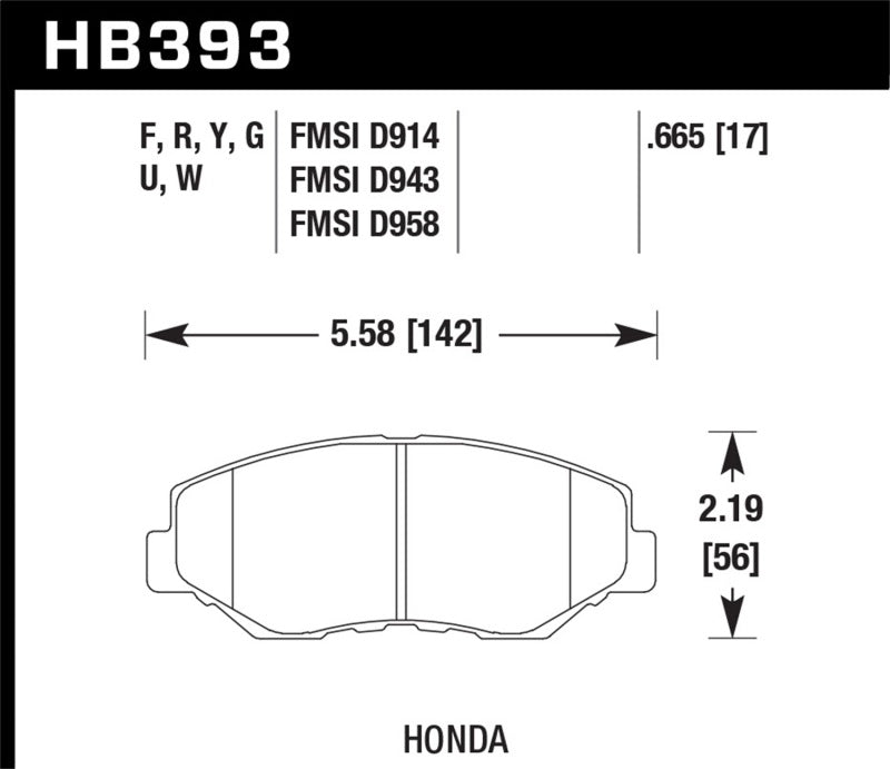 Hawk Performance HB393U.665 DTC-70 Motorsport Brake Pads