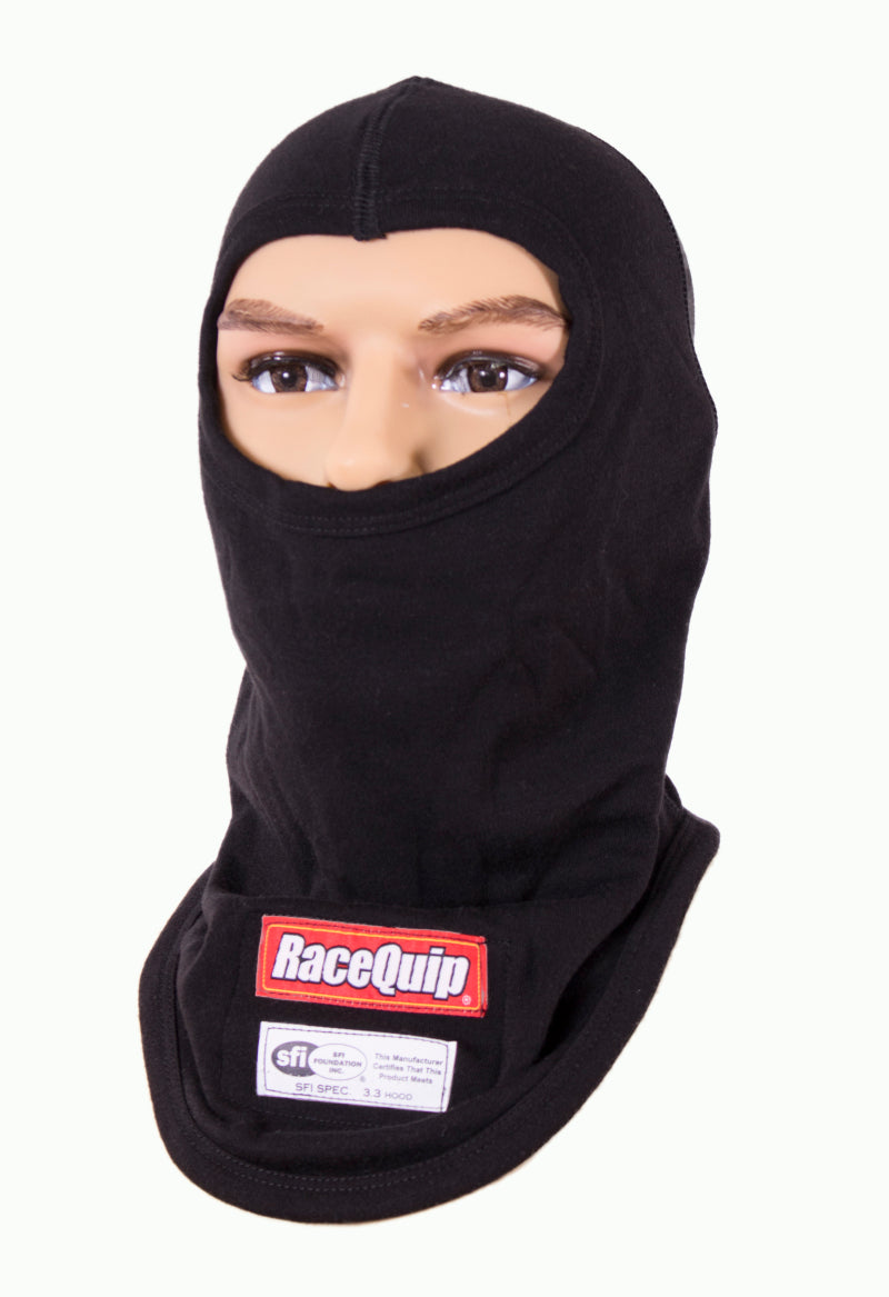 RaceQuip 433992 Black SFI 3.3 Fire Retardant Two Layer Hood