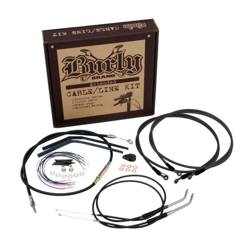Burly Brand B30-1255 Control Kit 14 in Ape Black for 2018-2024 Harley-Davidson Softail