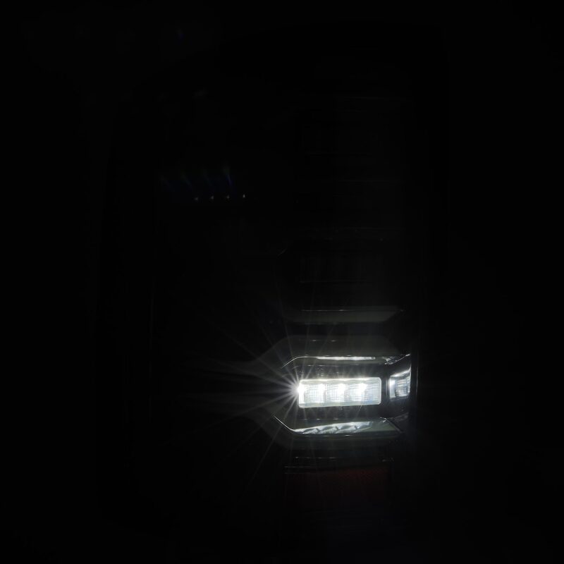AlphaRex 630030 14-18 GMC Sierra 1500/2500 HD/3500 HD LUXX-Series LED Tail Lights Alpha-Black Activation Light Sequential Signal
