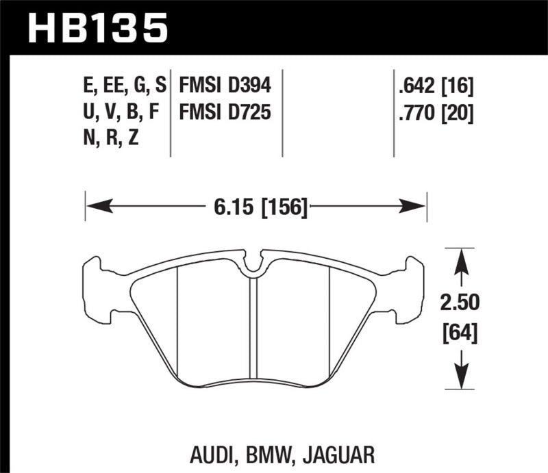 Hawk Performance HB135D.760 ER-1 Motorsport Brake Pads