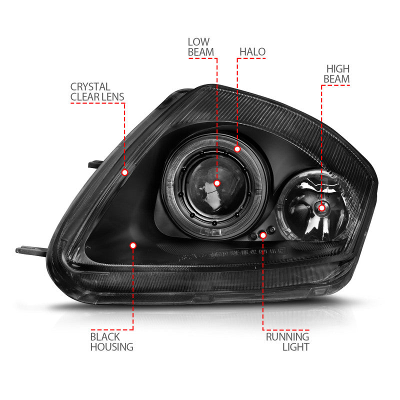 ANZO 2000-2005 Mitsubishi Eclipse LED Projector Headlights