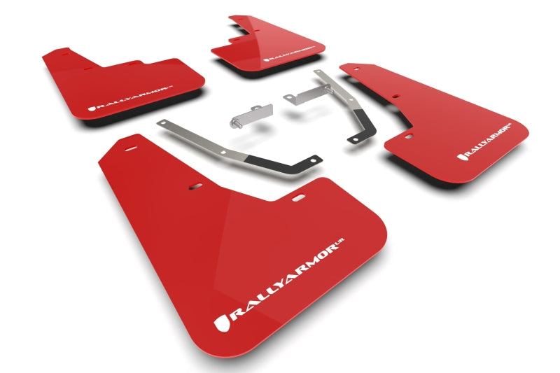 Rally Armor UR Mud Flaps - 2024-2026 Subaru Crosstrek - Red/White Logo - #MF106-UR-RD-WH