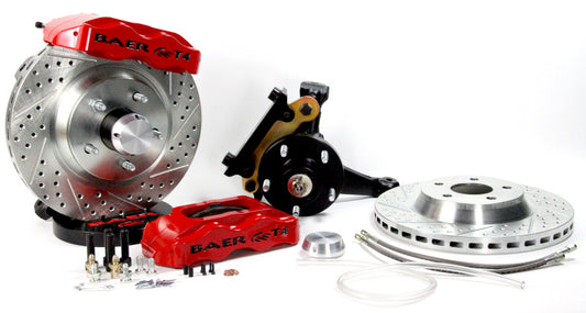 Baer Brakes 73-76 Buick Century STD Studs 13in Track4 Front SDZ Brake Kit - Silver — 70-81 F-Body & 75-79 X-Body Cars (Comes Assembled on 2" Drop Spindles)