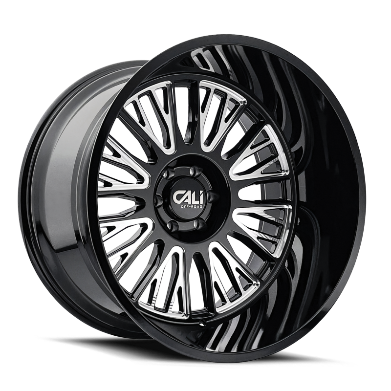 Cali Off-Road Vertex 9116 24x14 8x170 -76mm Gloss Black Milled Wheel 9116-24470BM