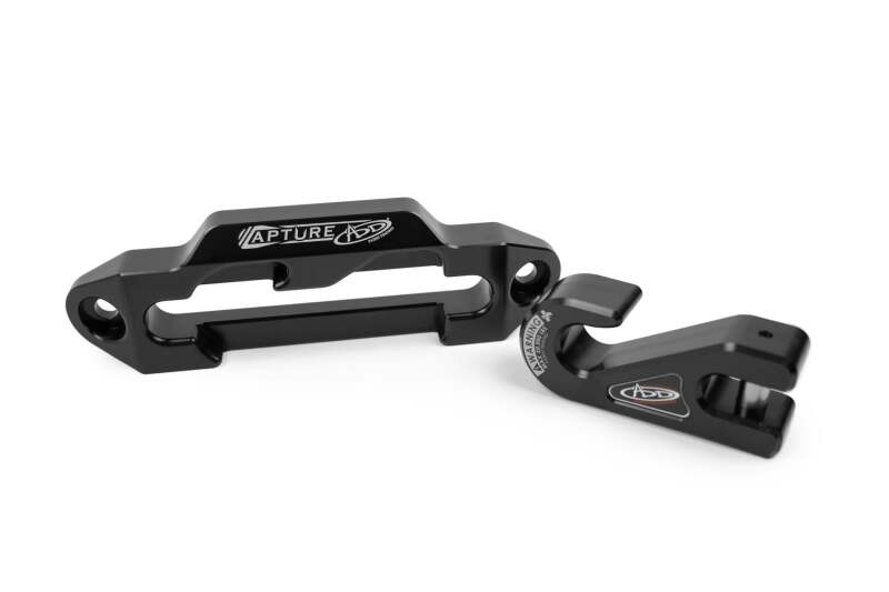 Addictive Desert Designs 1-5/16in Winch Fairlead Plate w/ Recessed Round End Hook - Black
