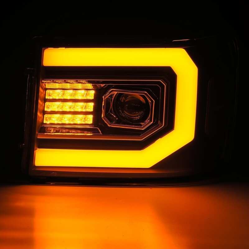 AlphaRex 880606 07-13 GMC 1500 HD PRO-Series Projector Headlights Plank Style Matte Black w/Activation Light/Sequential Signal
