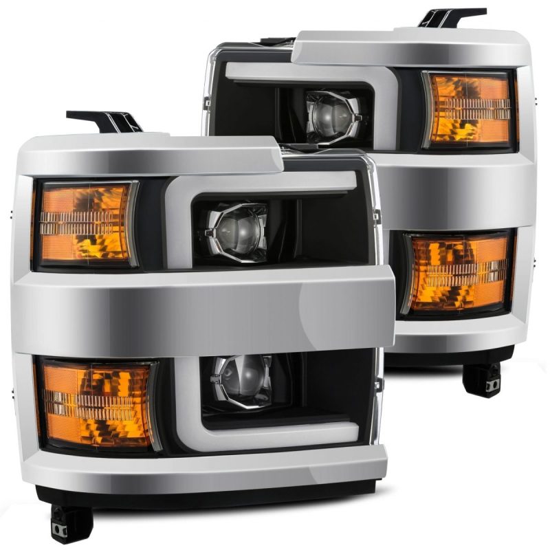 AlphaRex 880224 15-19 Chevrolet 2500 HD PRO-Series Projector Headlights Plank Style Black w/Activation Light/Sequential Signal/DRL