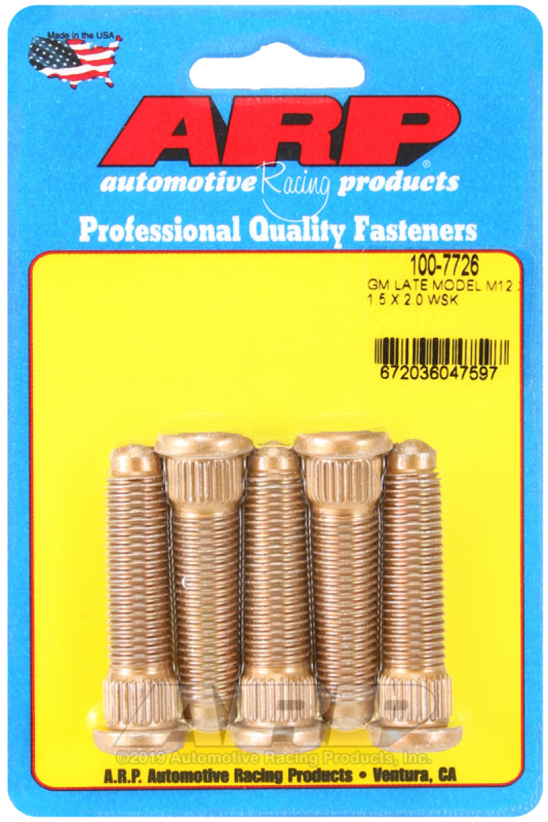 ARP 100-7726 for GM Late Model M12 X 1.5 X 2.0 Wheel Stud Kit