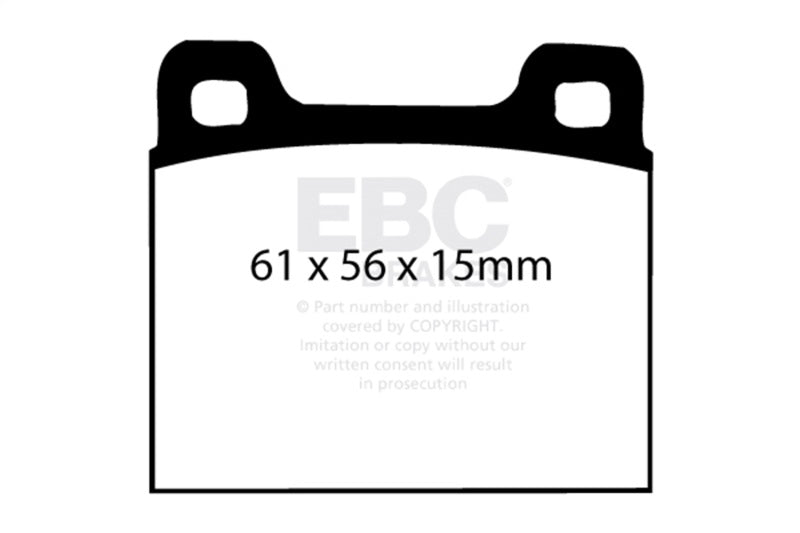 EBC 64-69 Porsche 911 2.0 (M Caliper) (Solid front rotor) Yellowstuff Front Brake Pads DP4104R