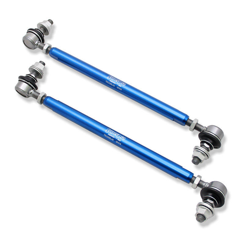 SuperPro Front Sway Bar Link Kit - Heavy Duty Adjustable (320mm-365mm Length, 12mm Studs)