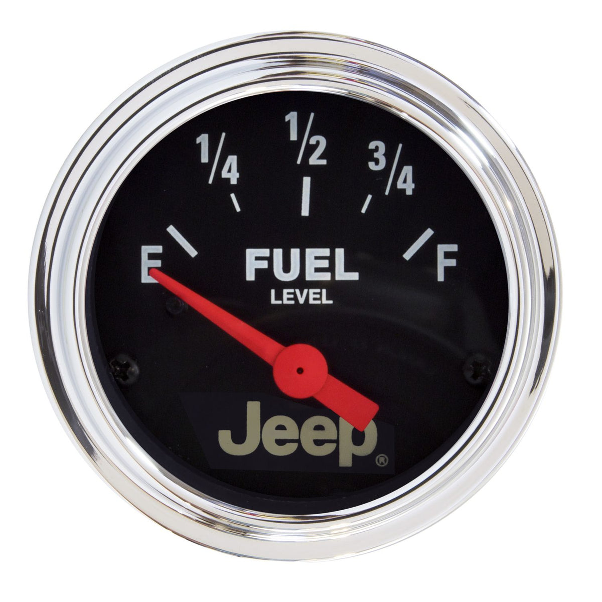 AutoMeter 880428 52mm 73 Ohms Empty/8-12 Ohms Full Short Sweep Electric Fuel Level Gauge for Jeep