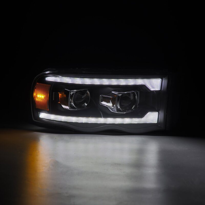 AlphaRex 880567 02-05 Dodge Ram 1500 LUXX LED Projector Headlights Plank Style Black w/Activation Light/Sequential Signal