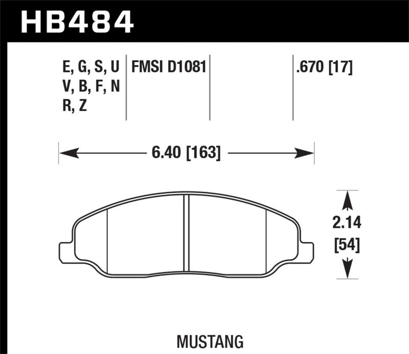 Hawk Performance HB484N.670 HP Plus Crossover Street/Motorsport Brake Pads