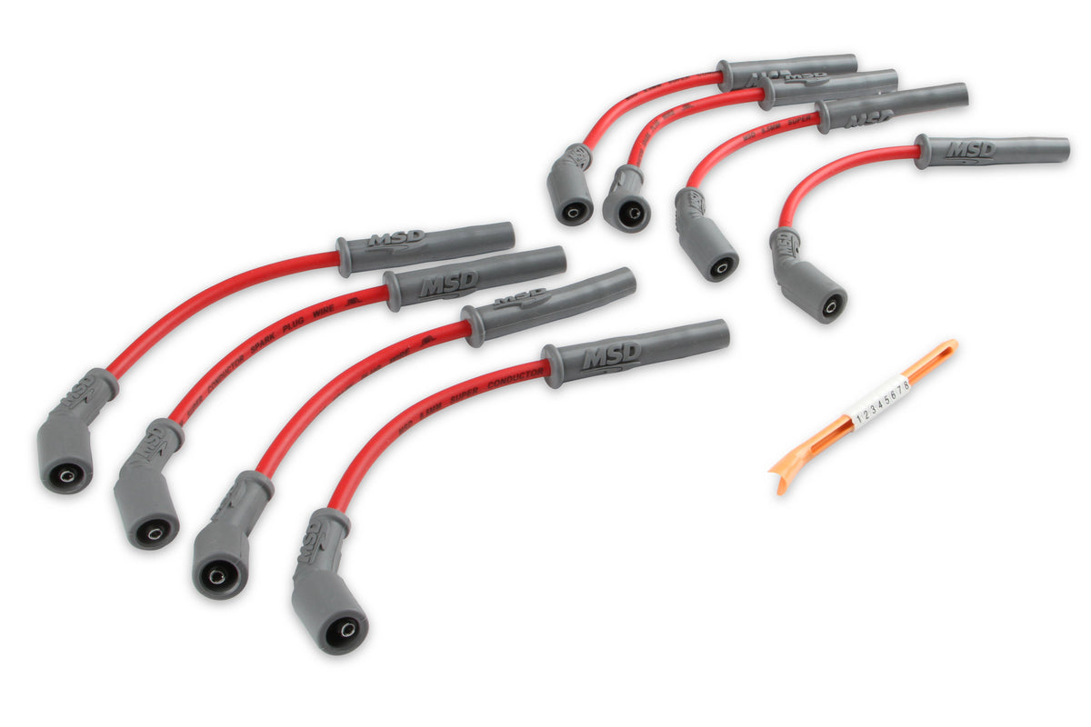 MSD 32829 Super Conductor Spark Plug Wire Set - 99-13 GM Truck & SUV - Red