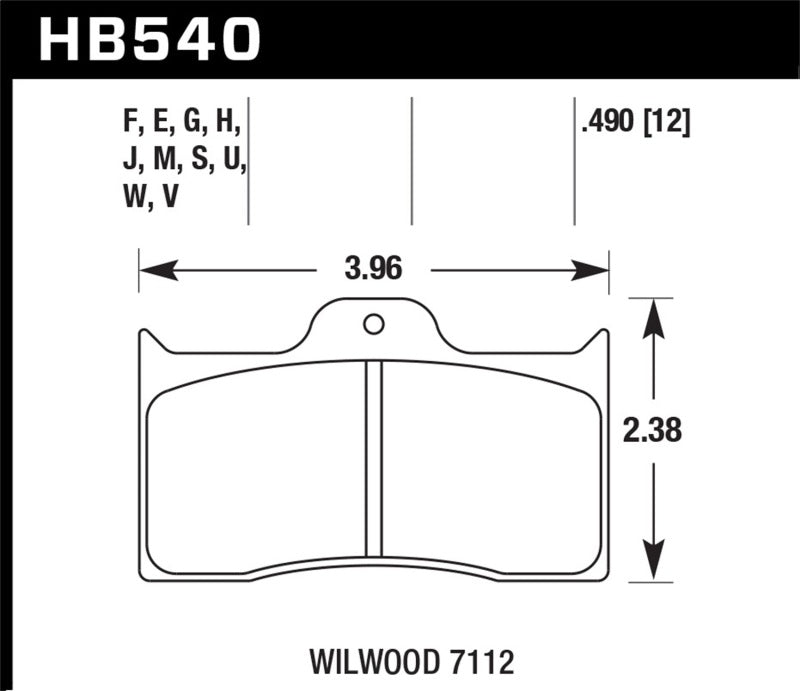 Hawk Performance HB540U.490 DTC-70 Motorsport Brake Pads