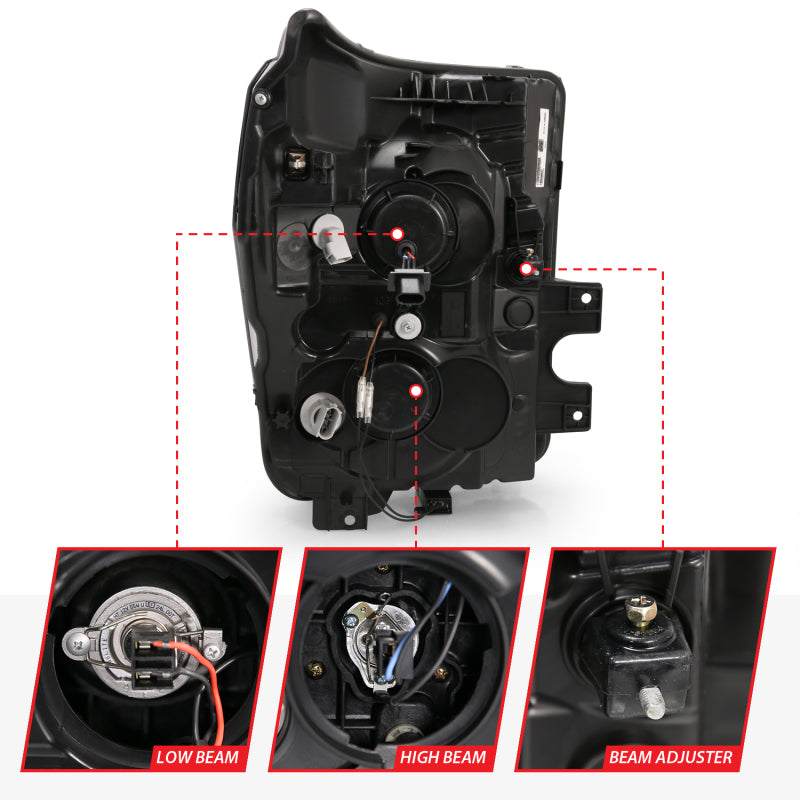 ANZO 2011-2016 Ford F-250 Super Duty LED Projector Headlights