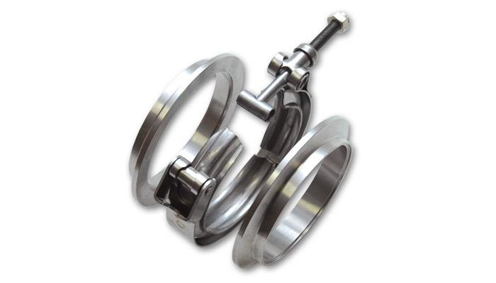 Vibrant T304 SS V-Band Flange Assembly for 5in O.D. Tubing incl 2 V-Band
