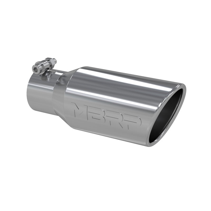 MBRP T5157 Exhaust Tip - , 4" OD Angled Rolled End 2.75" inlet 10" length | T304 Stainless