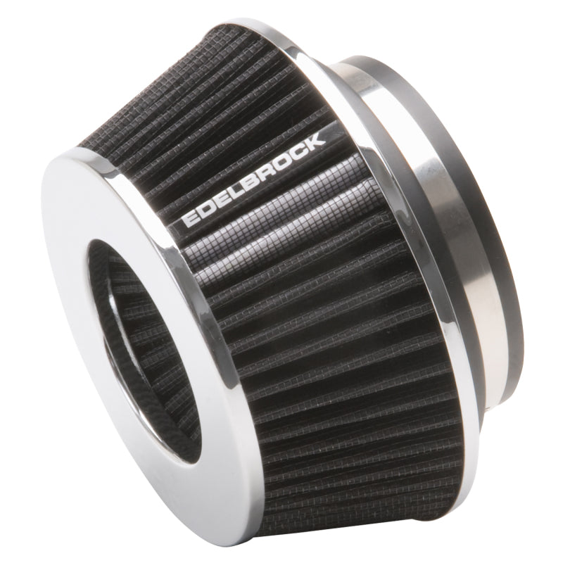 Edelbrock 43610 Pro-Flo Universal Conical Air Filter 3.7 in Tall Black/Chrome