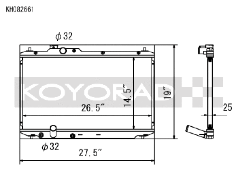 Koyo KH082661 for 12-15 Honda Civic SI 2.4L (MT) Radiator