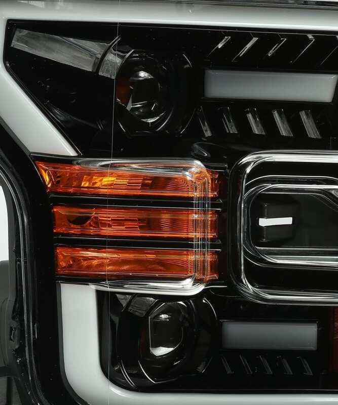 AlphaRex 880158 15-17 Ford F-150 PRO-Series Projector Headlights Plank Style Gloss Black w/Activation Light/Sequential Signal