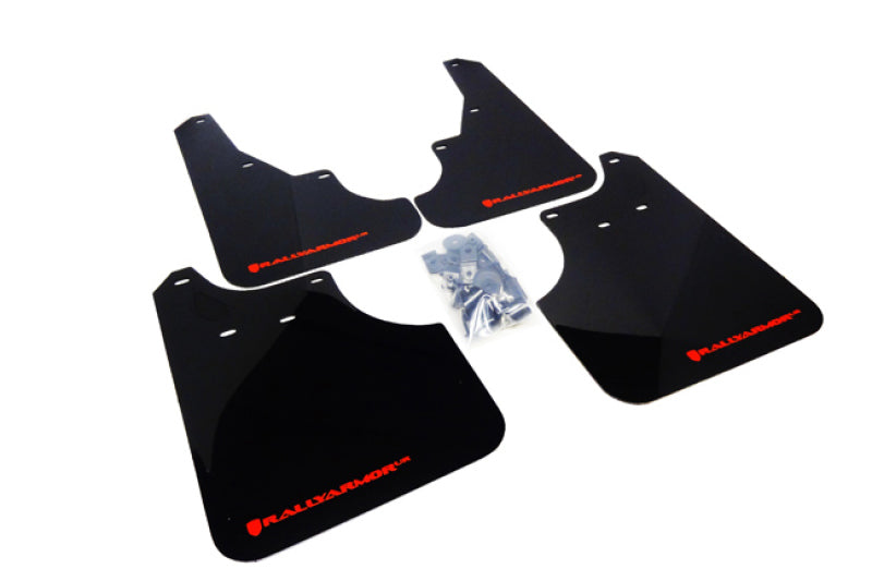 Rally Armor UR Mud Flaps - 2009-2013 Subaru Forester - Black/Red Logo - #MF11-UR-BLK/RD