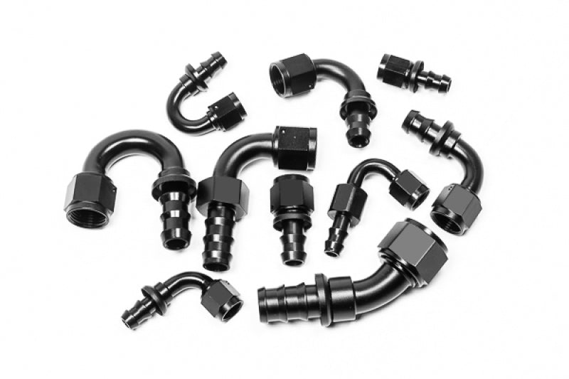 Radium Reusable black anodized aluminum Push-Lok hose ends - #14-0213