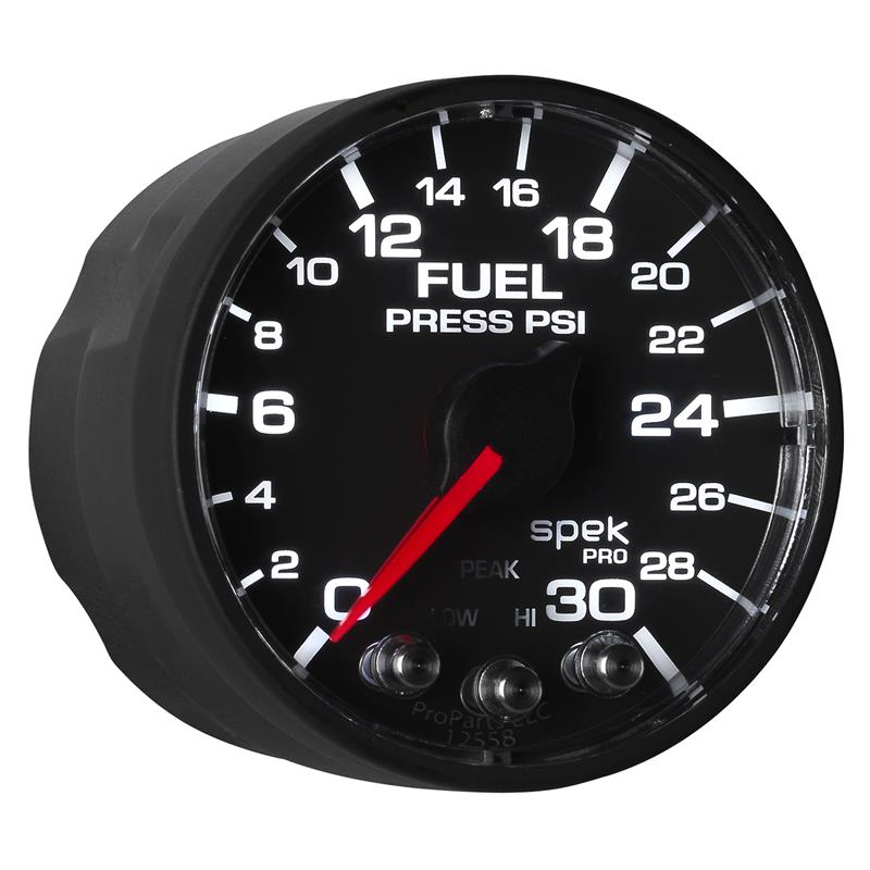 AutoMeter P316328 Spek-Pro 2-1/16in 30 PSI Fuel Pressure Gauge Stepper Black/Black