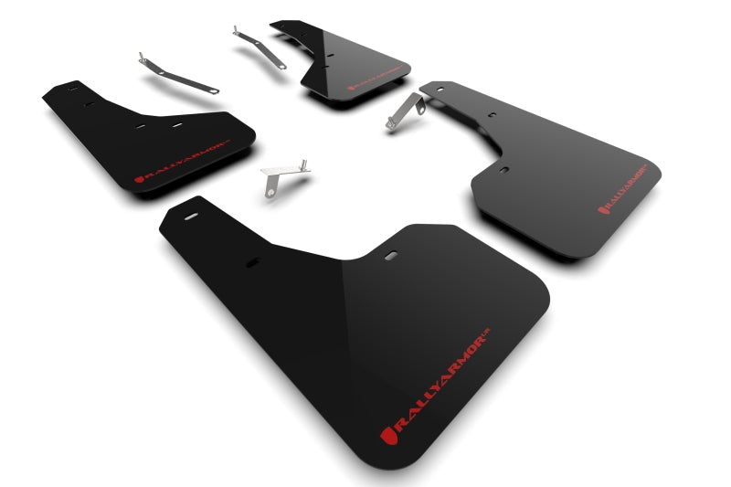 Rally Armor UR Mud Flaps - 2022-2025 Subaru Forester - Black/Red Logo - #MF82-UR-BLK/RD