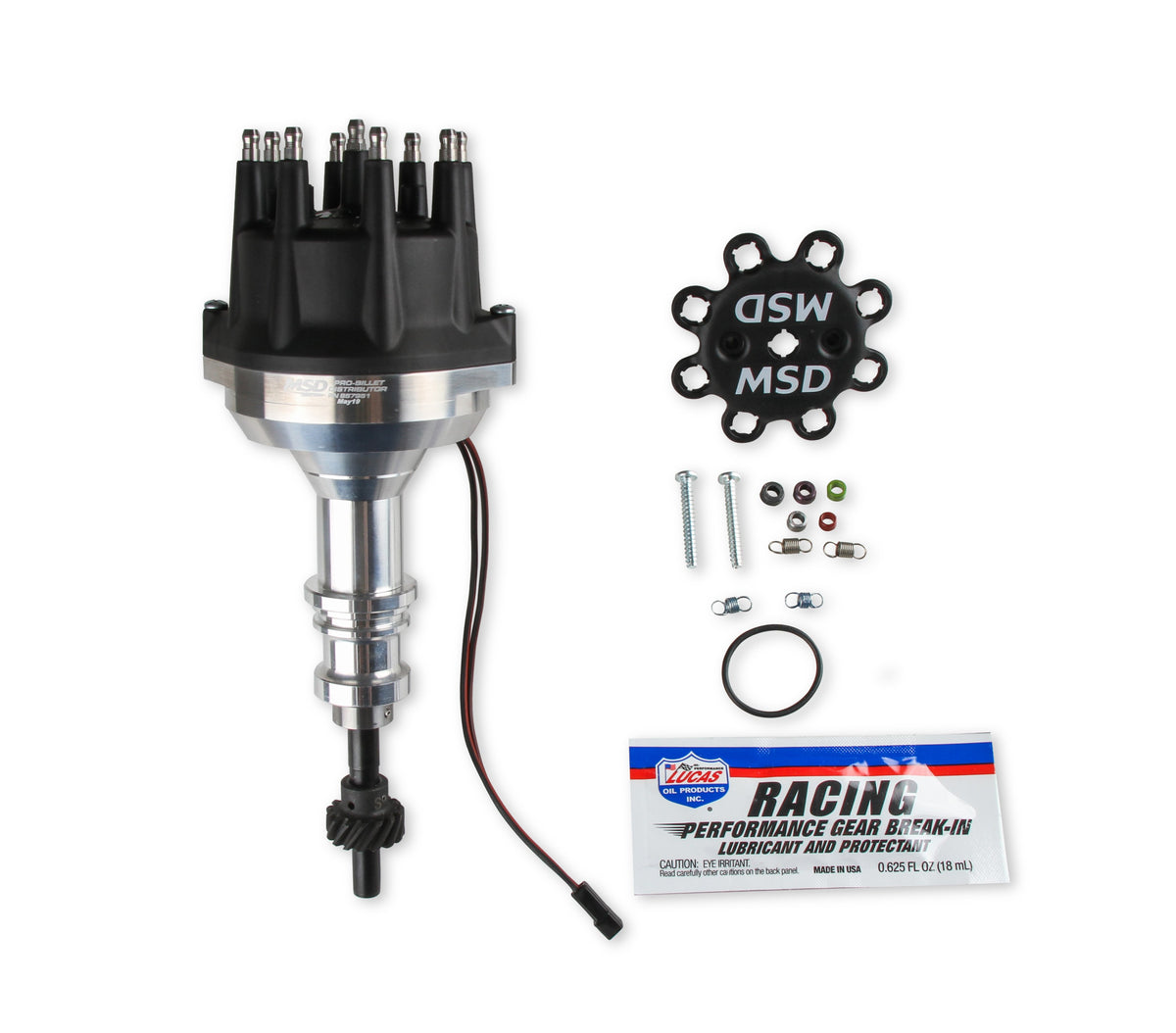MSD 857951 Distributor for Ford 289-302, Pro Billet, Small Black Cap, Steel Gear