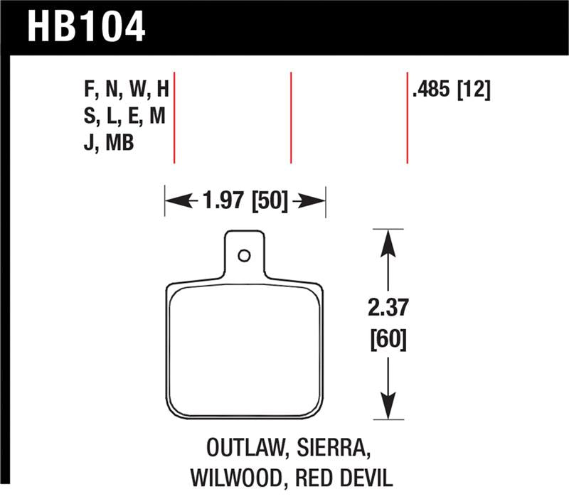 Hawk Performance HB104N.485 HP Plus Crossover Street/Motorsport Brake Pads