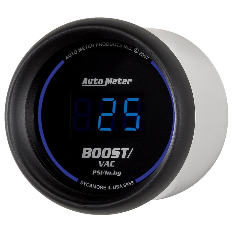 AutoMeter 6959 Cobalt Digital 52.4mm Black Vacuum/Boost Gauge