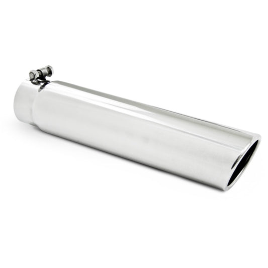 MBRP T5143 Universal Exhaust Tip - 3.5" O.D., 3" Inlet, 16" Length, Angle Cut Rolled End | T304 Stainless