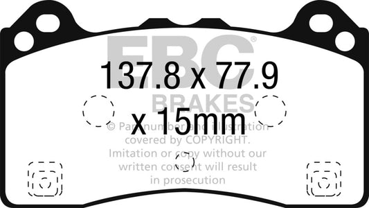 EBC 15-16 Ford Focus RS Yellowstuff Front Brake Pads DP42274R