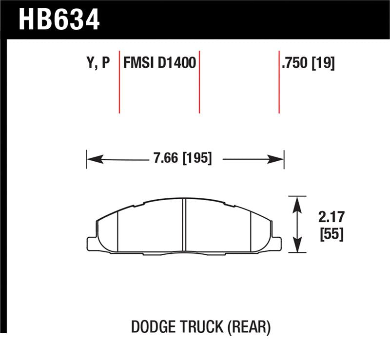 Hawk Performance HB634P.750 Super Duty Street Brake Pads