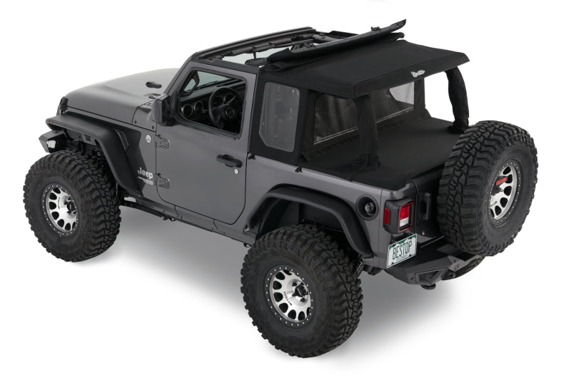 Bestop 18-26 Jeep Wrangler JL 2-Door Halftop Conversion Kit (Premium Black Twill)